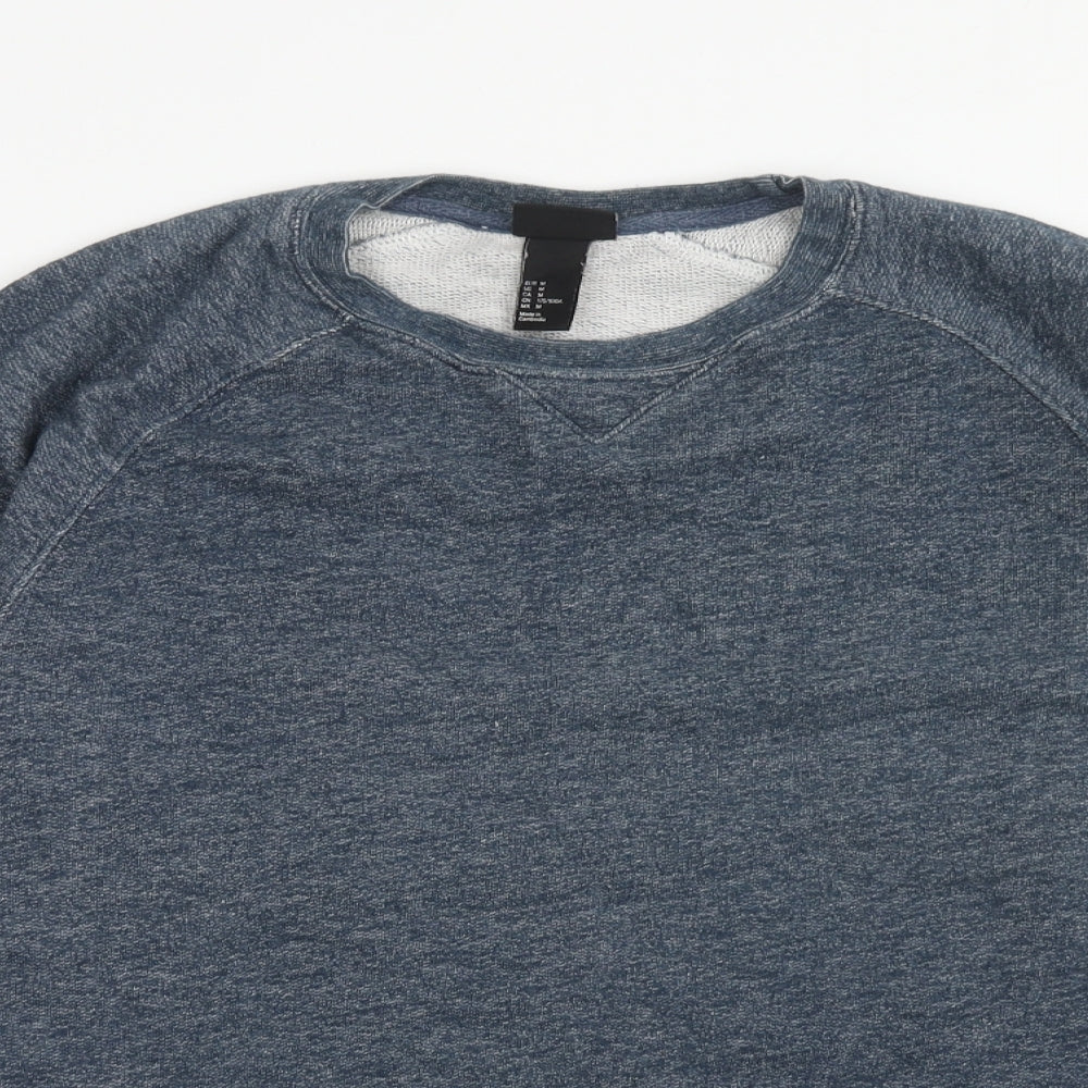 H&M Mens Blue Cotton Pullover Sweatshirt Size M
