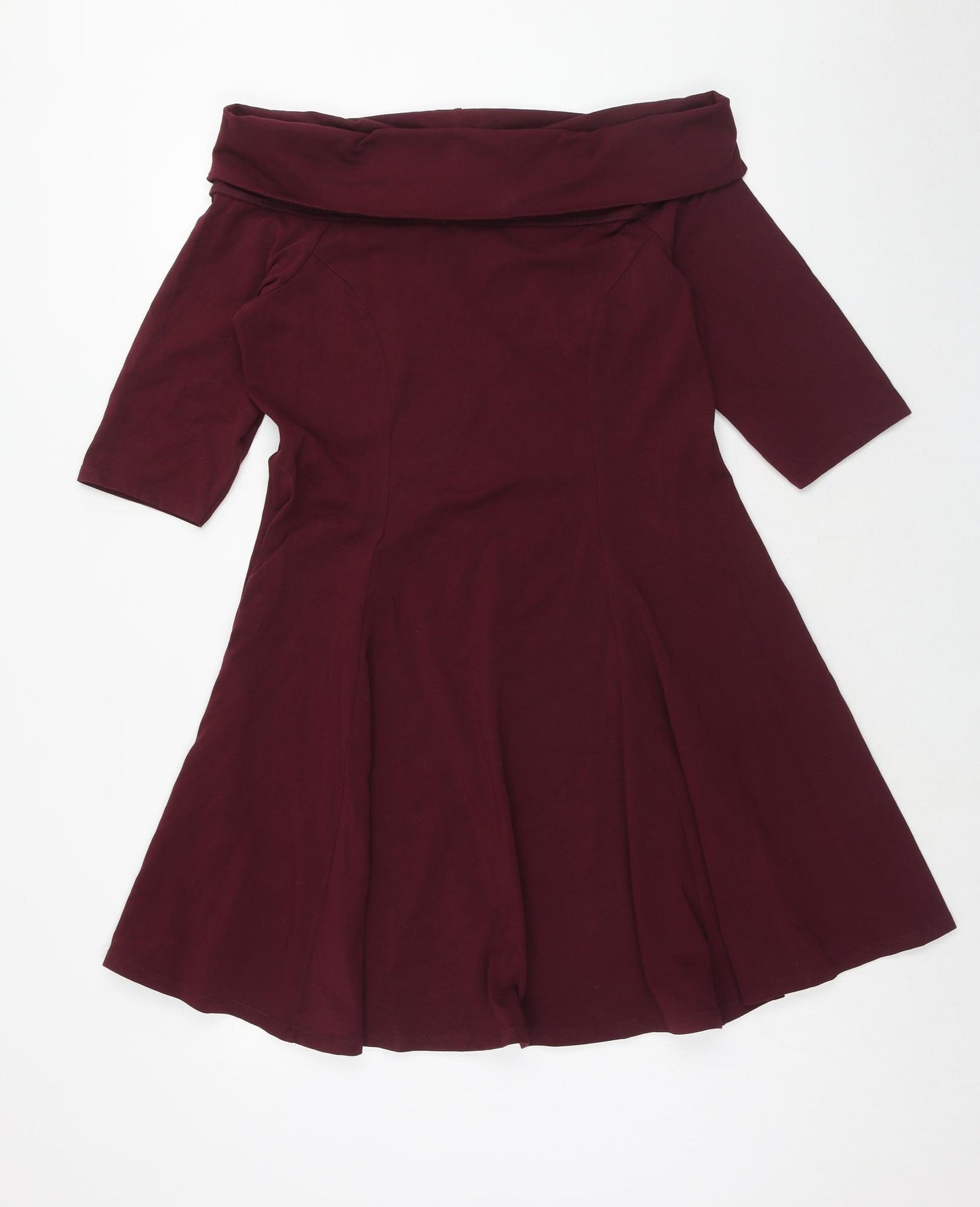 ASOS Womens Purple Cotton A-Line Size 16 Cowl Neck Pullover