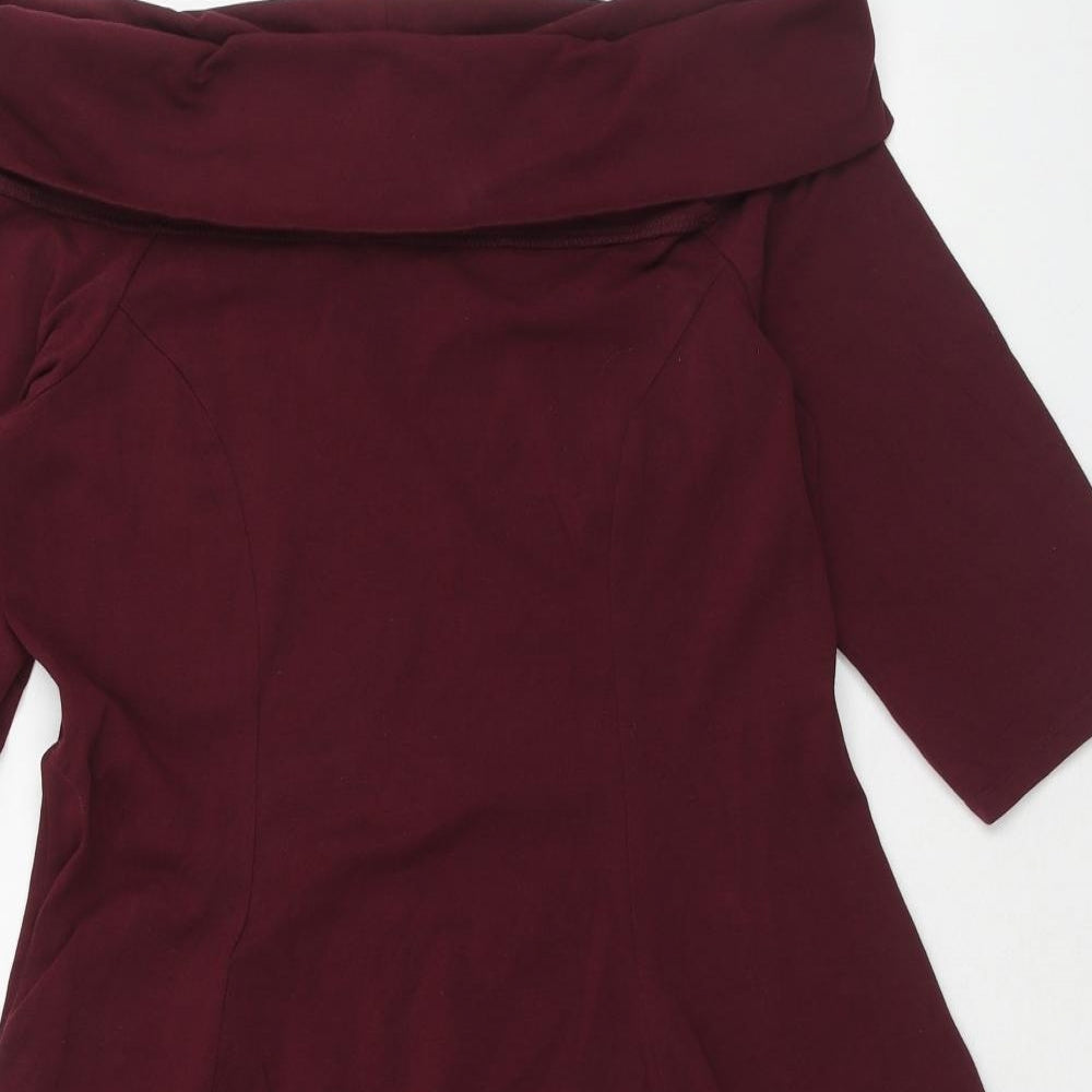 ASOS Womens Purple Cotton A-Line Size 16 Cowl Neck Pullover