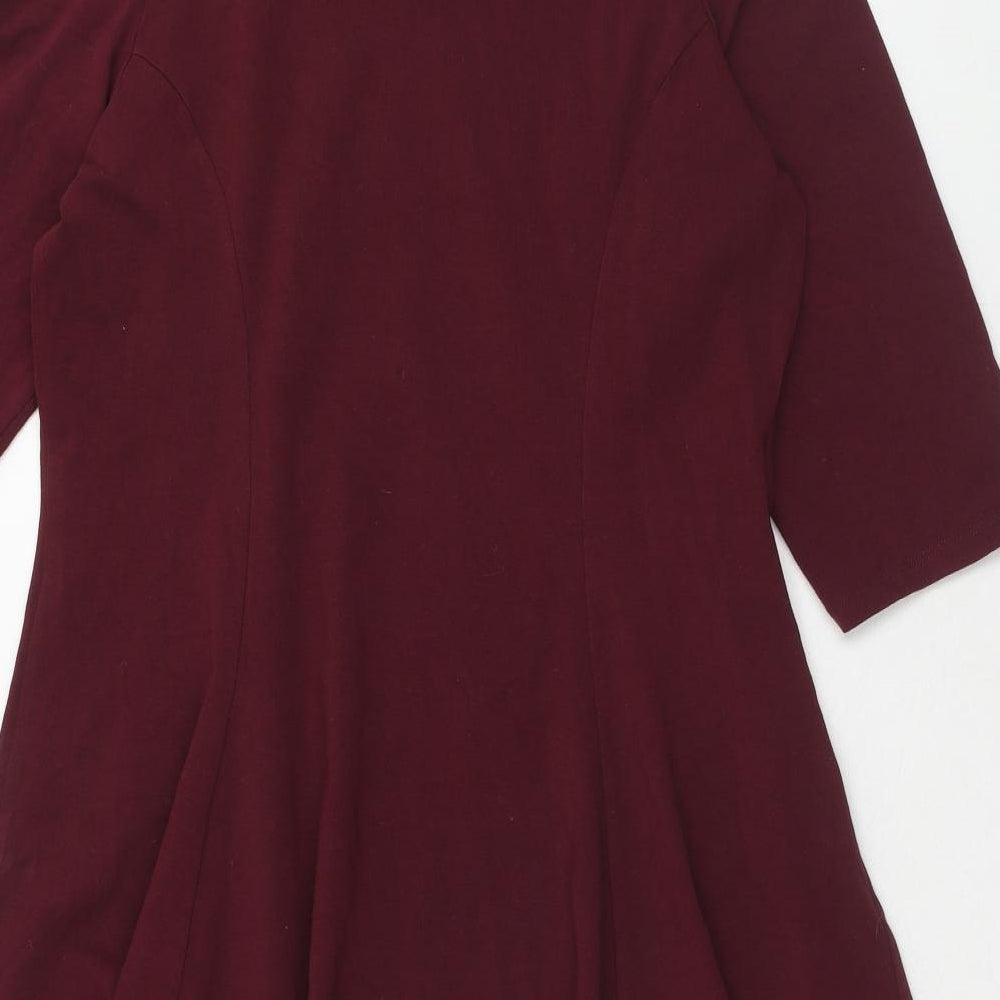 ASOS Womens Purple Cotton A-Line Size 16 Cowl Neck Pullover
