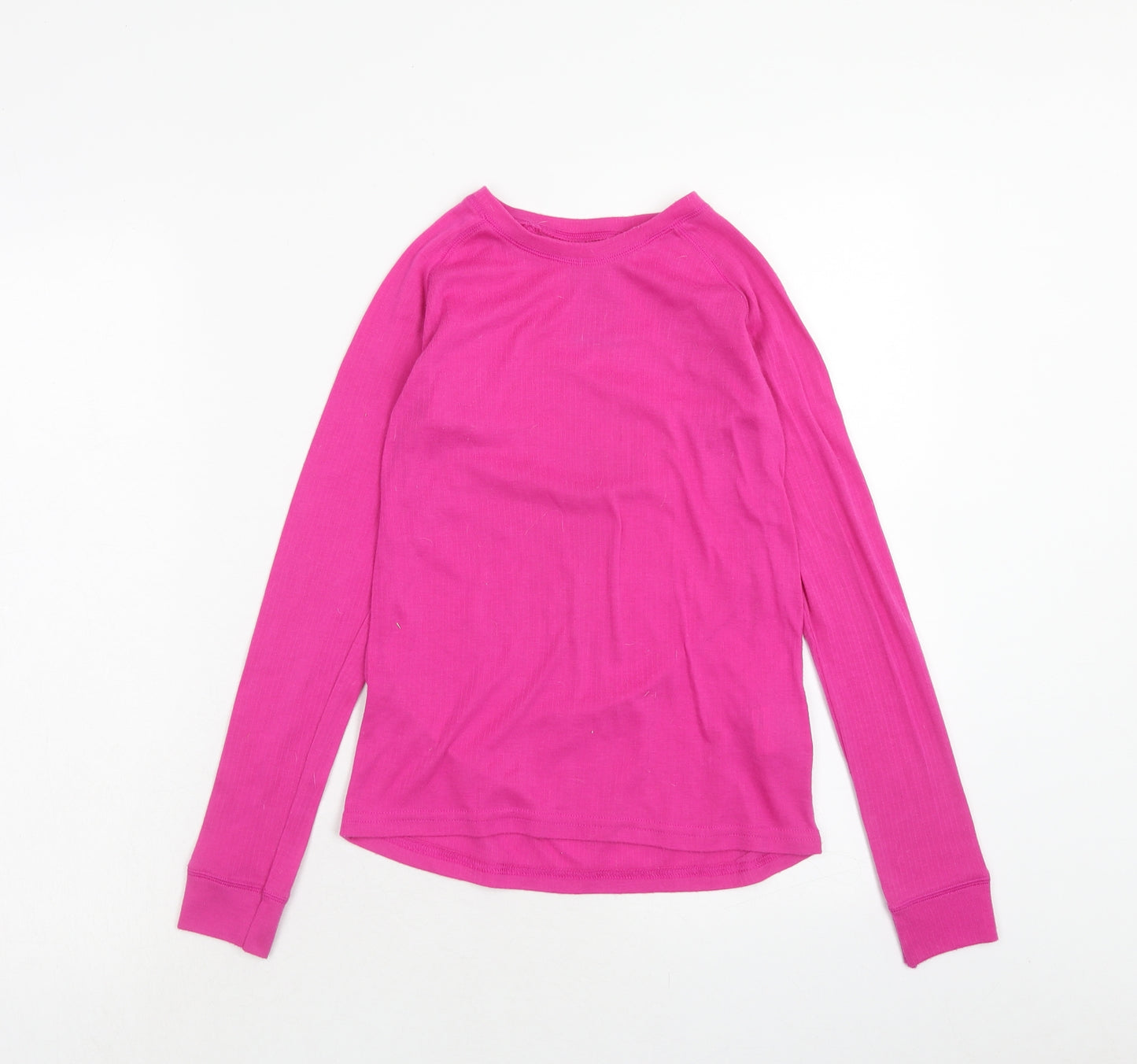 Mountain Warehouse Girls Pink Polyester Basic T-Shirt Size 11-12 Years Boat Neck Pullover