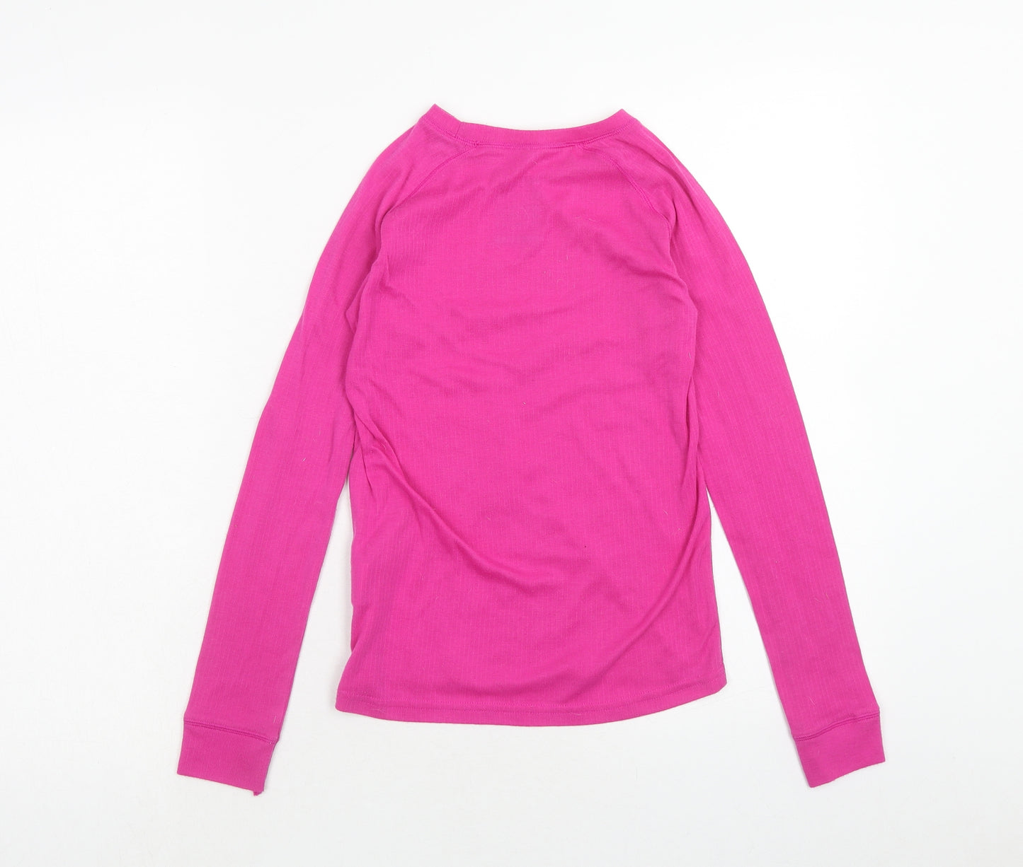 Mountain Warehouse Girls Pink Polyester Basic T-Shirt Size 11-12 Years Boat Neck Pullover