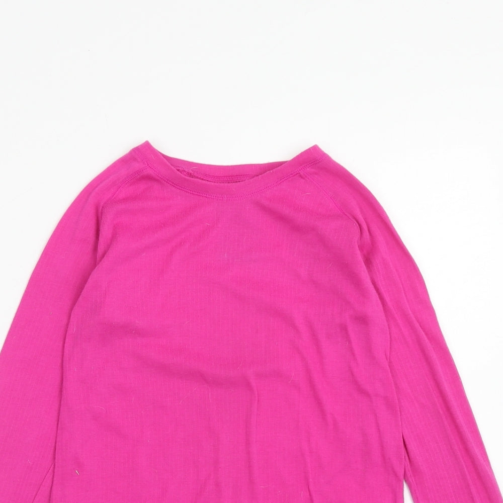 Mountain Warehouse Girls Pink Polyester Basic T-Shirt Size 11-12 Years Boat Neck Pullover