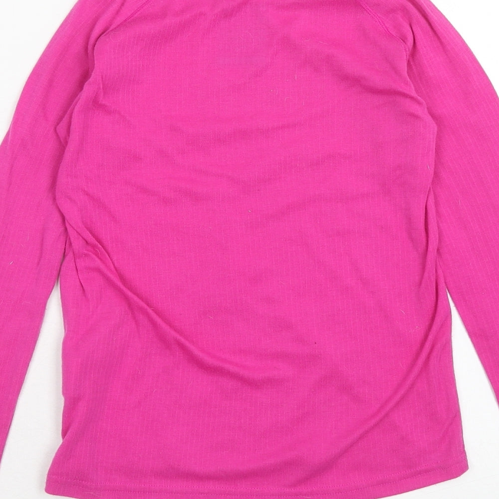 Mountain Warehouse Girls Pink Polyester Basic T-Shirt Size 11-12 Years Boat Neck Pullover