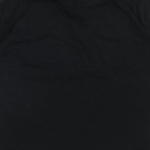 George Mens Black Cotton Polo Size L Collared Button