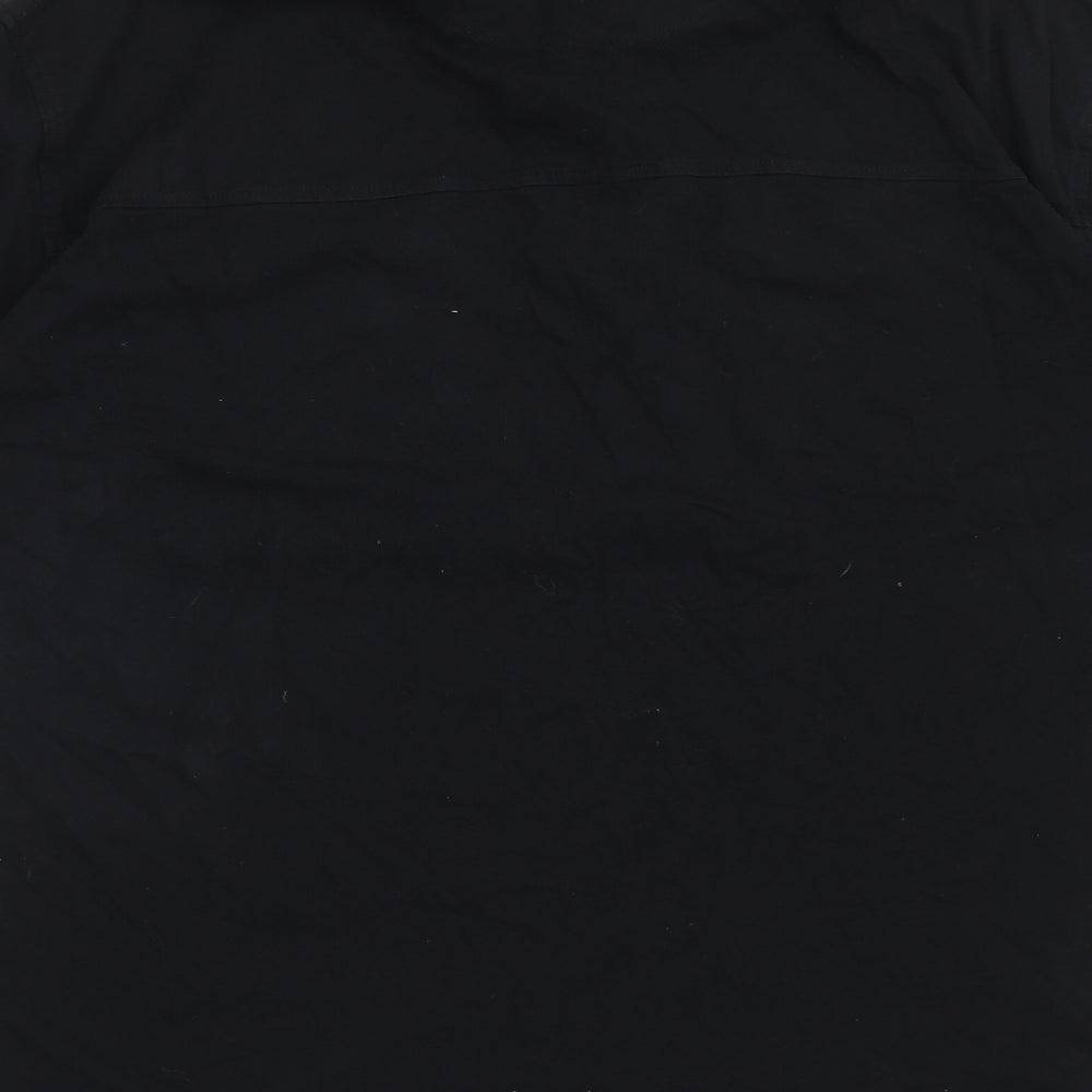 George Mens Black Cotton Polo Size L Collared Button