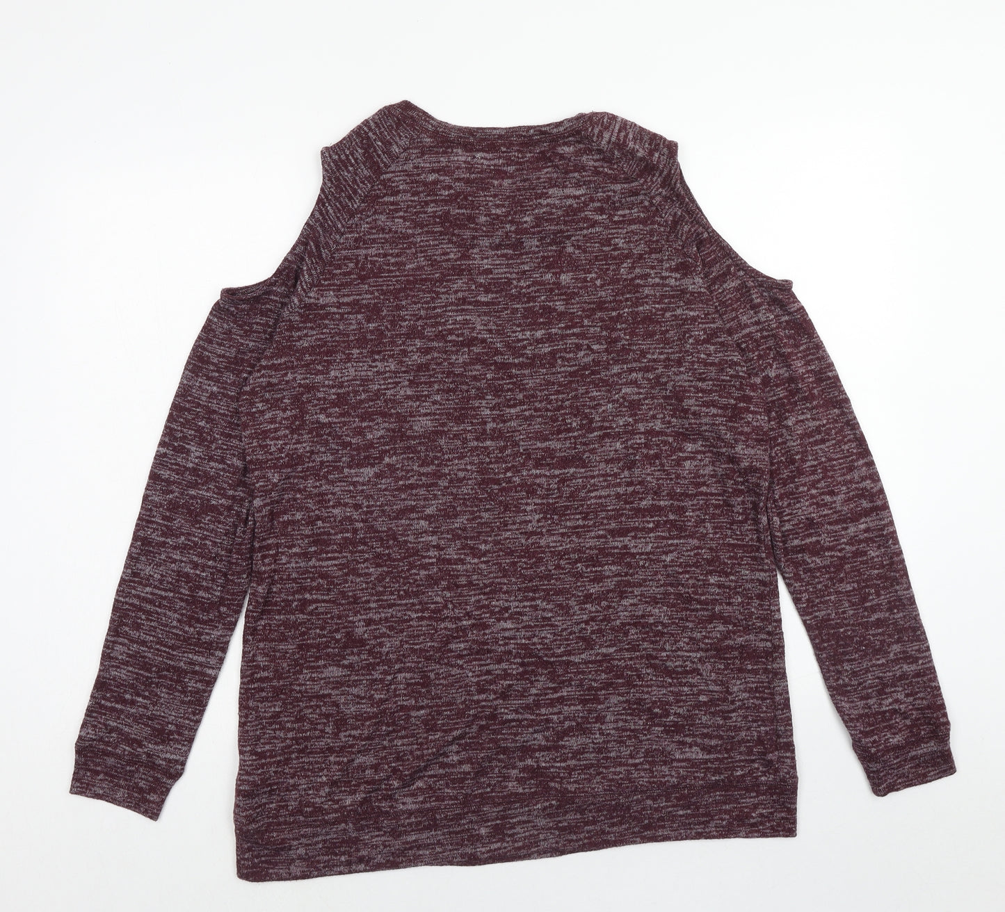 Papaya Womens Purple Scoop Neck Polyester Pullover Jumper Size 18 - Cold Shoulder