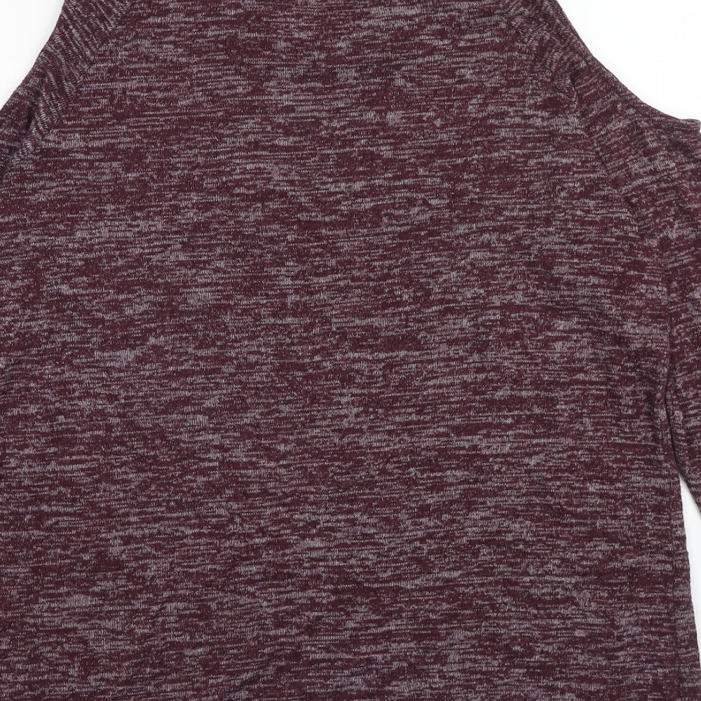 Papaya Womens Purple Scoop Neck Polyester Pullover Jumper Size 18 - Cold Shoulder