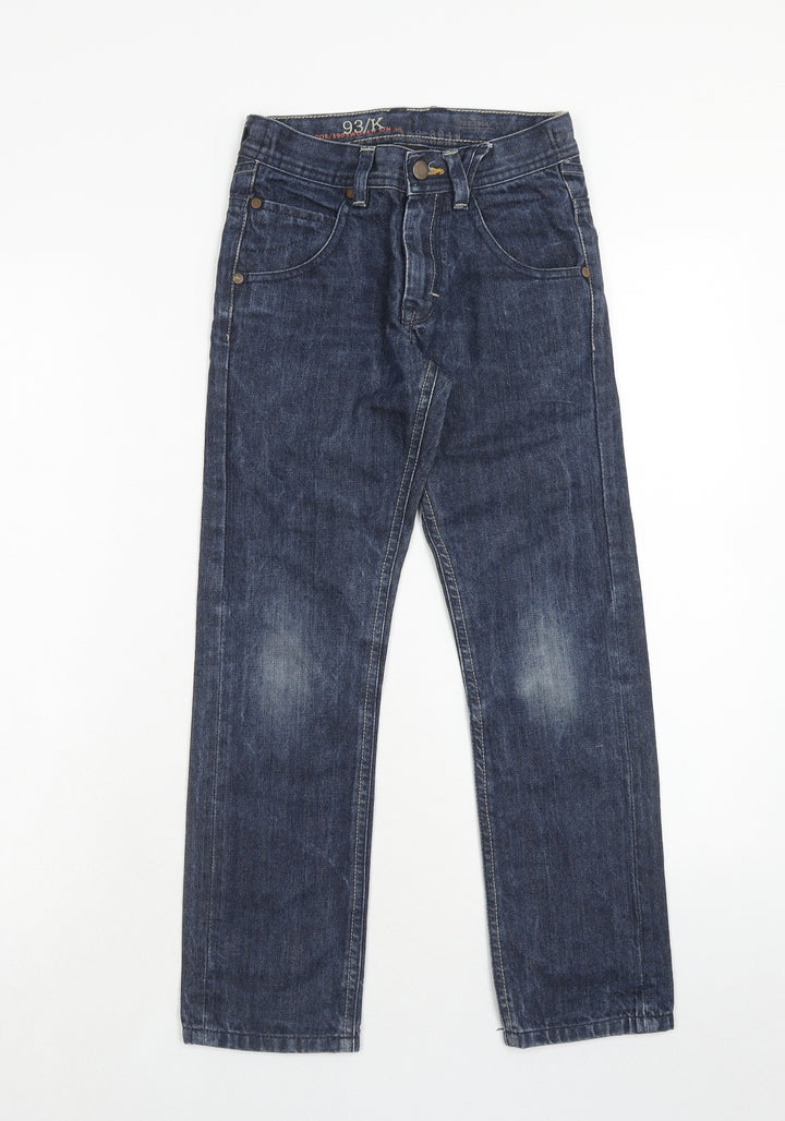 NEXT Boys Blue Cotton Straight Jeans Size 9 Months Regular Zip