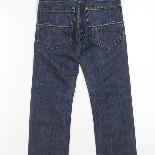NEXT Boys Blue Cotton Straight Jeans Size 9 Months Regular Zip