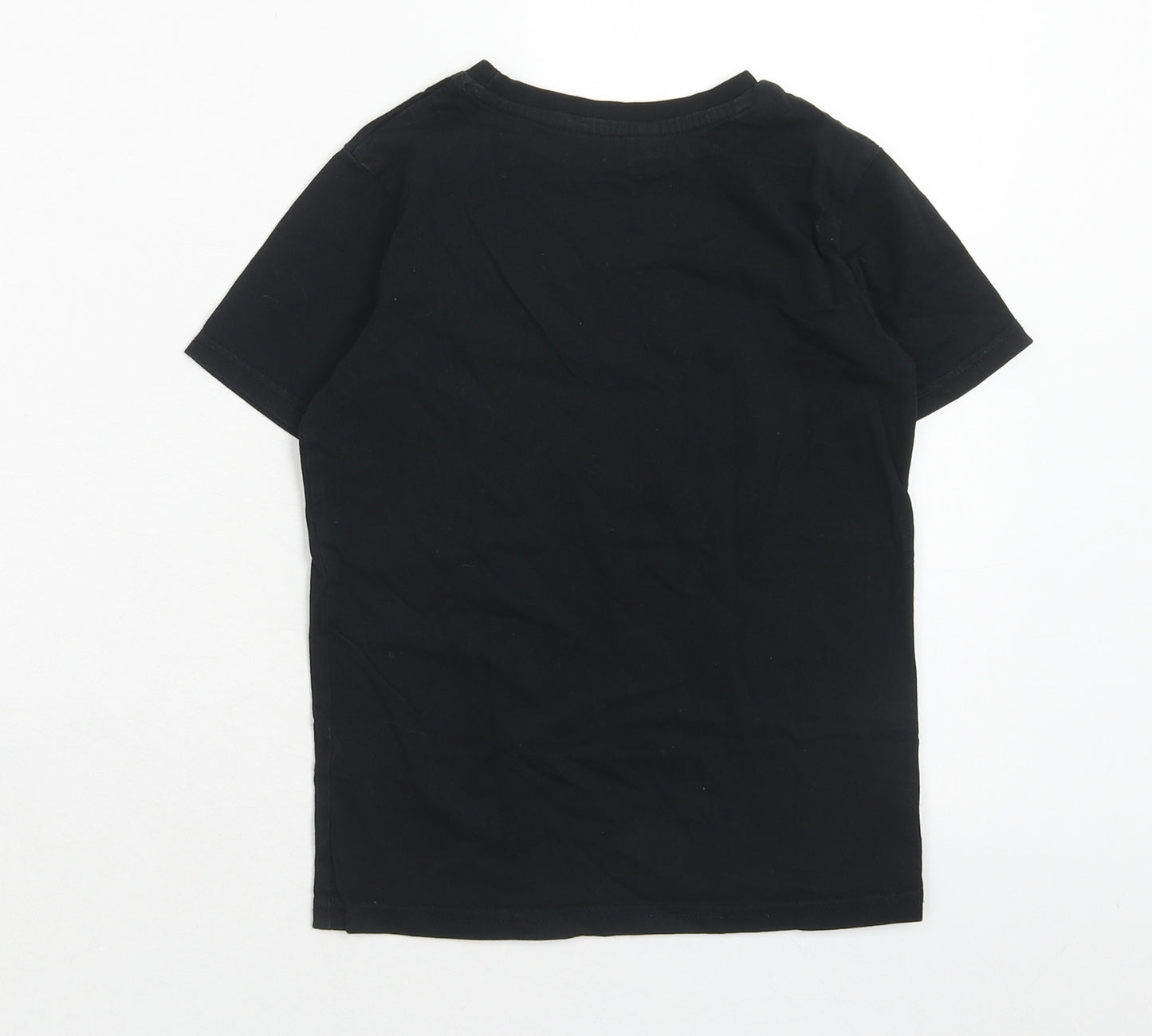 George Boys Black Cotton Basic T-Shirt Size 6-7 Years Round Neck Pullover - New Icon