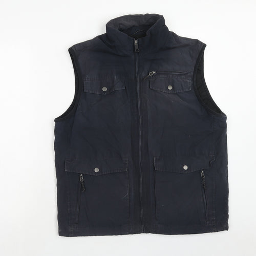 Marks and Spencer Mens Blue Gilet Waistcoat Size M Zip