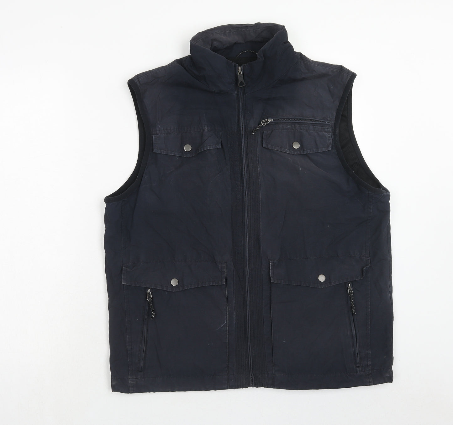 Marks and Spencer Mens Blue Gilet Waistcoat Size M Zip