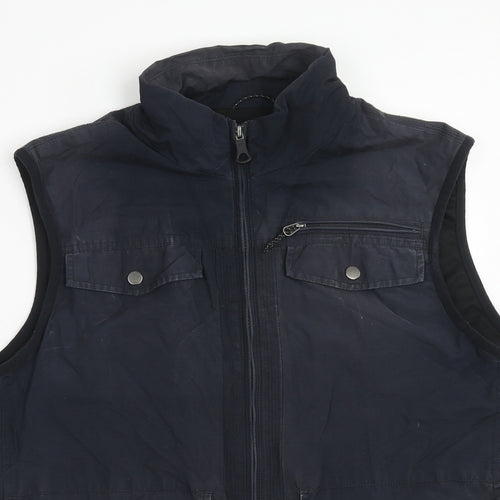 Marks and Spencer Mens Blue Gilet Waistcoat Size M Zip