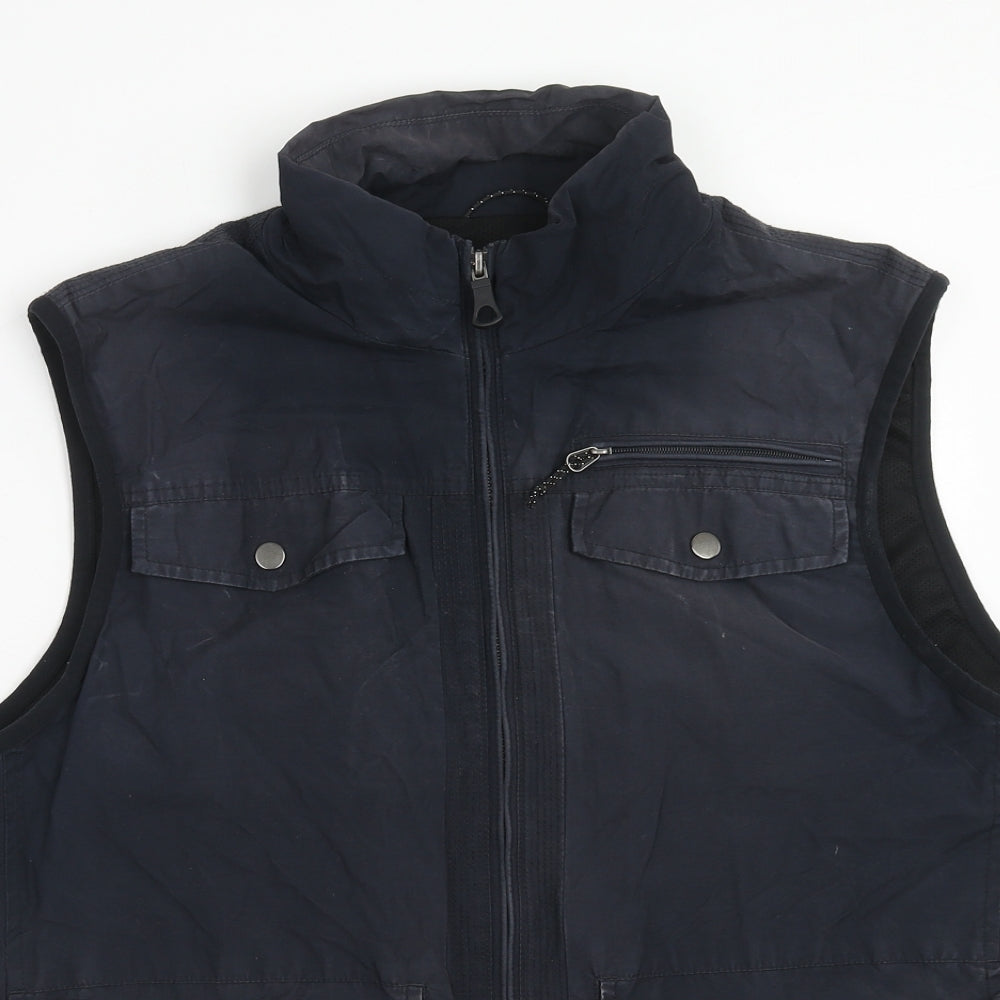 Marks and Spencer Mens Blue Gilet Waistcoat Size M Zip