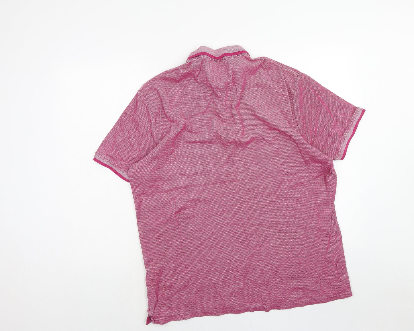 Blue Harbour Mens Pink Cotton Polo Size XL Collared Button