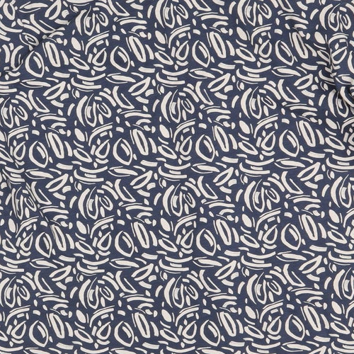 White Stuff Womens Blue Geometric 100% Cotton Basic Button-Up Size 18 Collared
