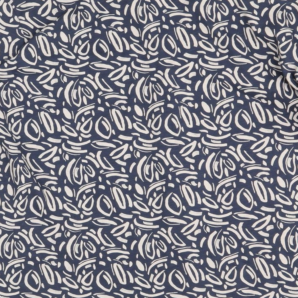 White Stuff Womens Blue Geometric 100% Cotton Basic Button-Up Size 18 Collared