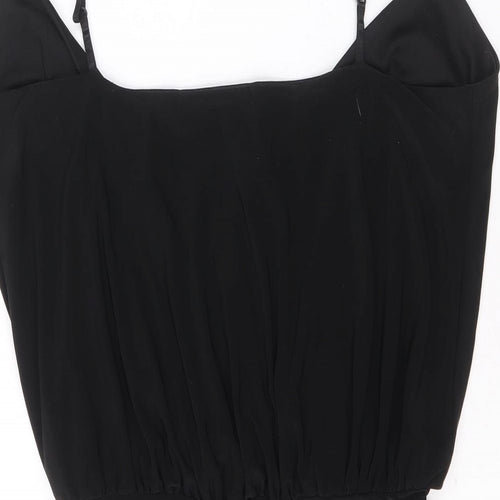Boohoo Womens Black Polyester Bodysuit One-Piece Size 8 Pullover - Knot Front