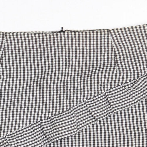 Clockhouse Womens Black Check Polyacrylate Fibre A-Line Skirt Size 12 Zip