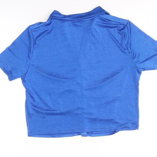 Primark Womens Blue Polyester Basic Button-Up Size XL V-Neck