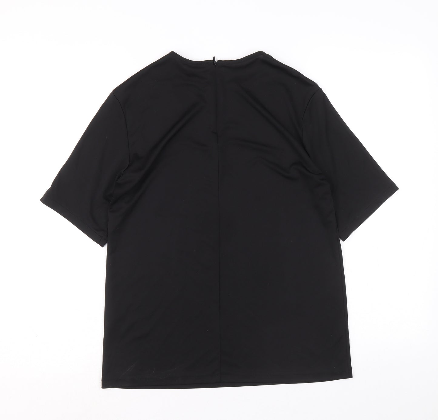 H&M Womens Black Polyester Basic Blouse Size XS Round Neck