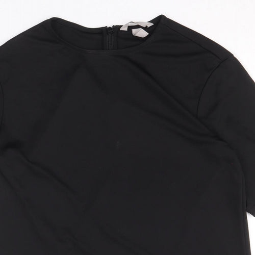 H&M Womens Black Polyester Basic Blouse Size XS Round Neck