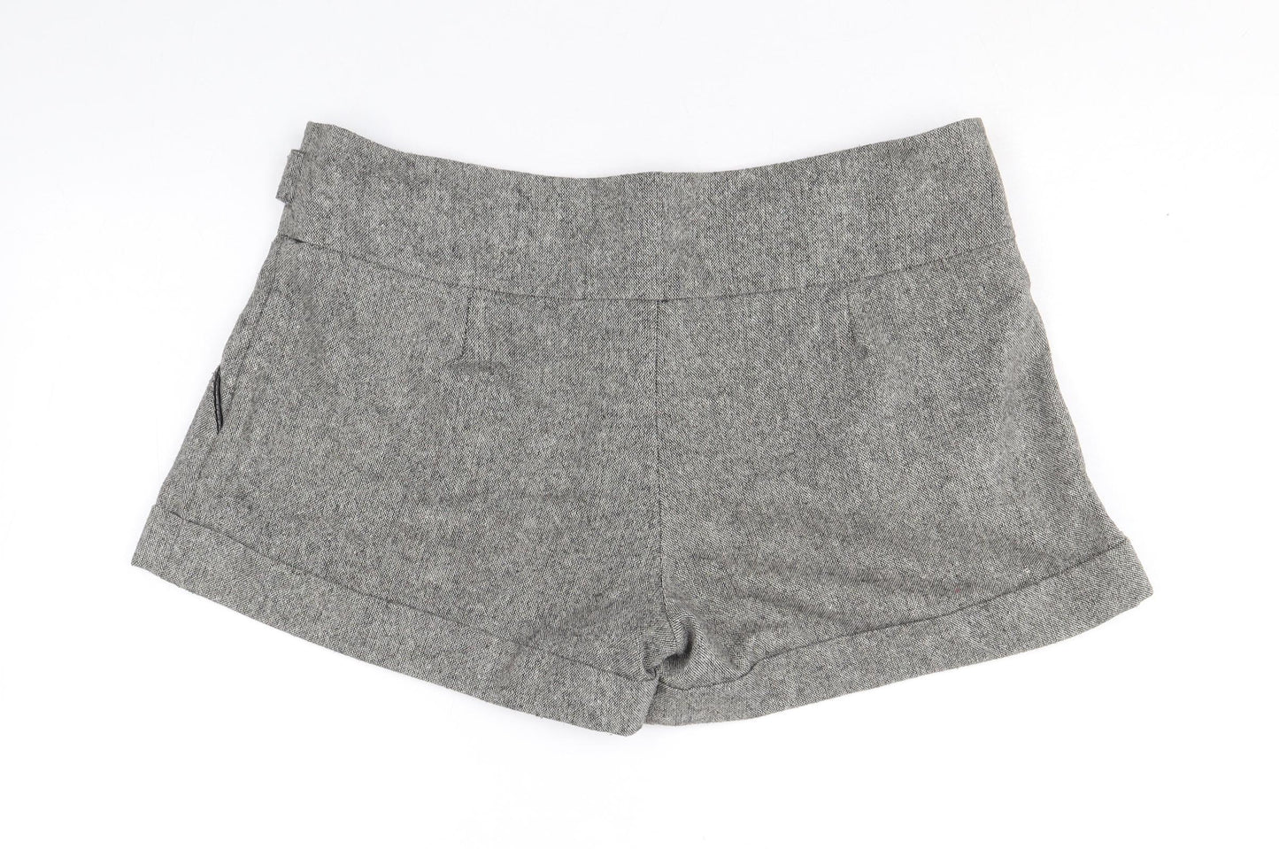 New Look Womens Grey Polyester Hot Pants Shorts Size 14 Regular Zip