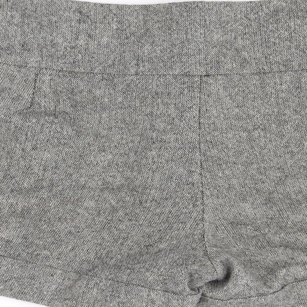 New Look Womens Grey Polyester Hot Pants Shorts Size 14 Regular Zip