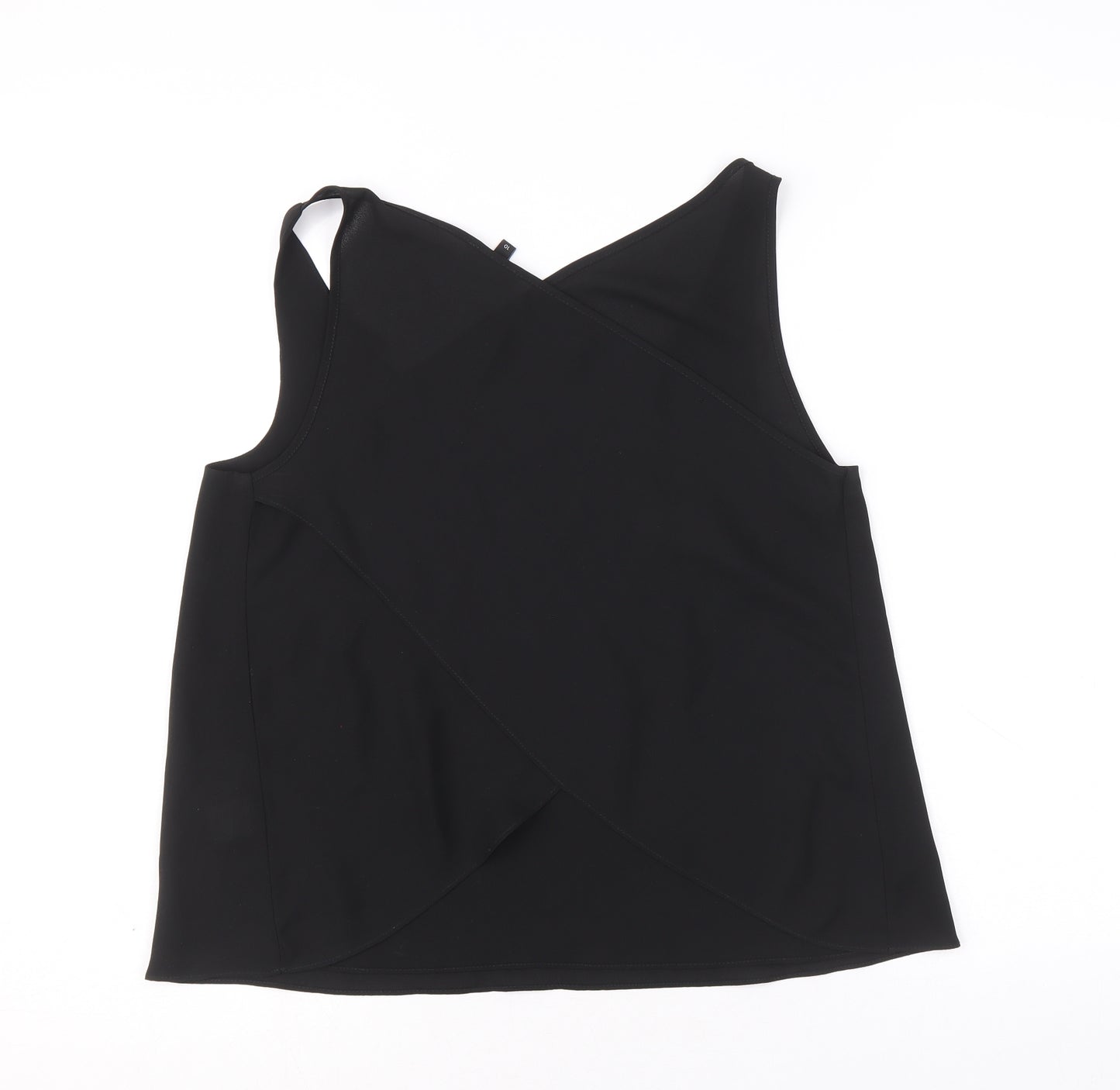 River Island Womens Black Polyester Basic Tank Size 8 V-Neck