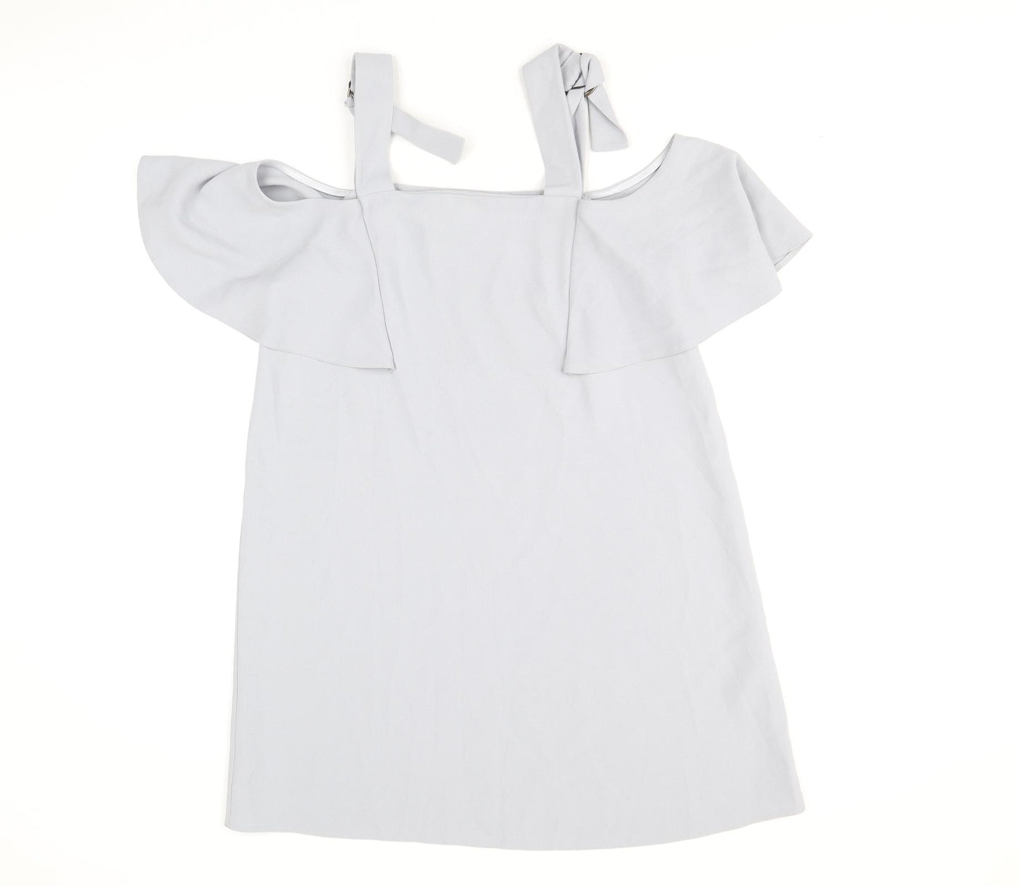 Topshop Womens Blue Polyacrylate Fibre A-Line Size 10 Square Neck Pullover