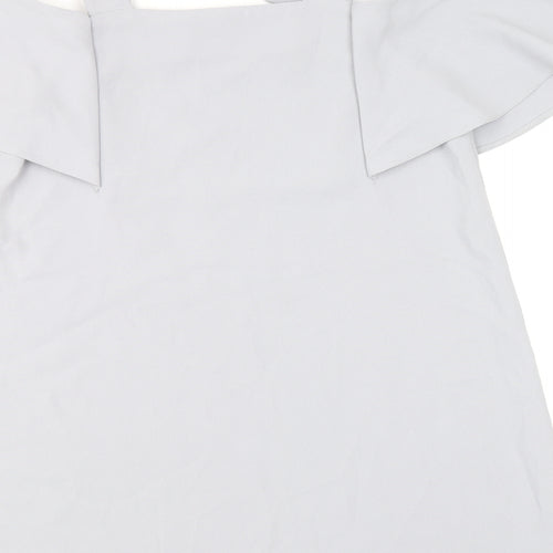 Topshop Womens Blue Polyacrylate Fibre A-Line Size 10 Square Neck Pullover