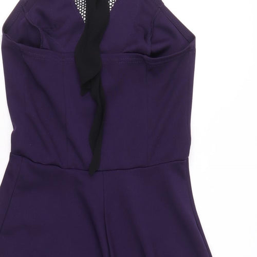 Atmosphere Womens Purple Polyester A-Line Size 14 Halter Pullover - Lace Detail