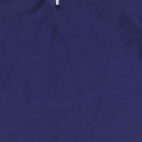 Judy Bond Womens Blue Polyester Basic Blouse Size 12 Round Neck