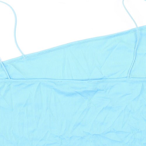 Primark Womens Blue Polyamide Cropped Tank Size 2XL One Shoulder - Asymmetric Neckline
