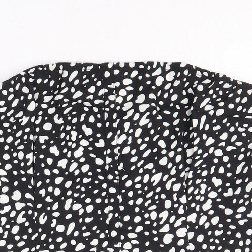 Naanaa Womens Black Geometric Polyester Basic Tank Size 8 Off the Shoulder