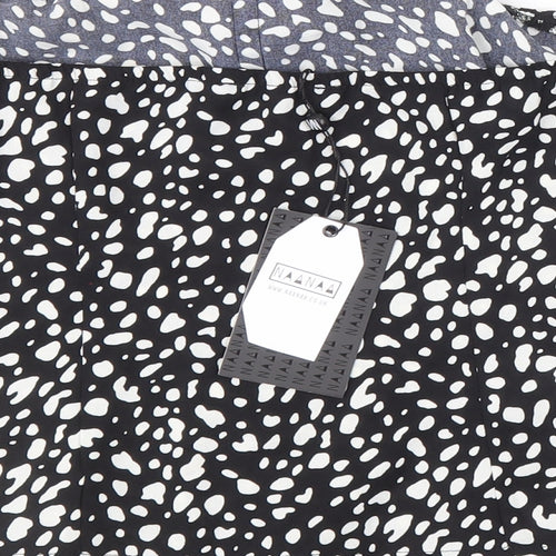 Naanaa Womens Black Geometric Polyester Basic Tank Size 8 Off the Shoulder