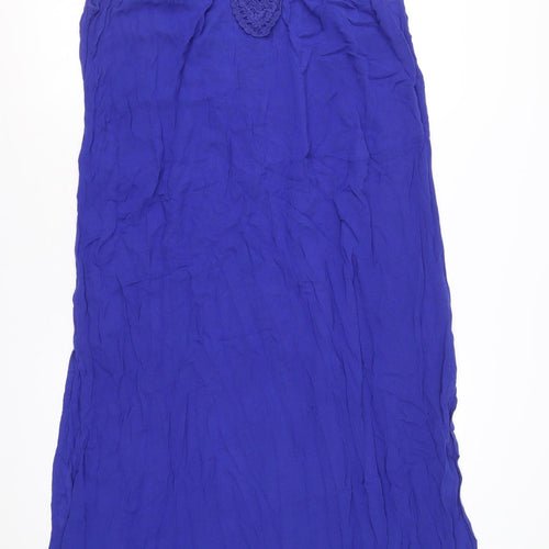 Pia Rossini Womens Blue Viscose A-Line Size S Scoop Neck Pullover - Size S-M