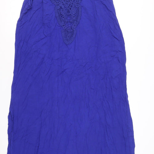 Pia Rossini Womens Blue Viscose A-Line Size S Scoop Neck Pullover - Size S-M