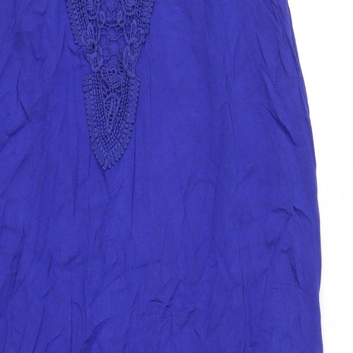 Pia Rossini Womens Blue Viscose A-Line Size S Scoop Neck Pullover - Size S-M