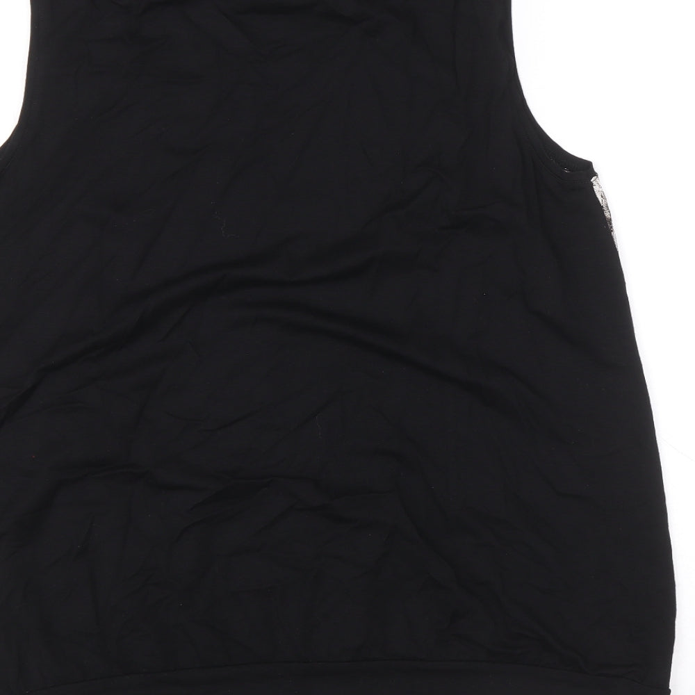 Betty Barclay Womens Black Geometric Polyester Basic Tank Size 14 Round Neck