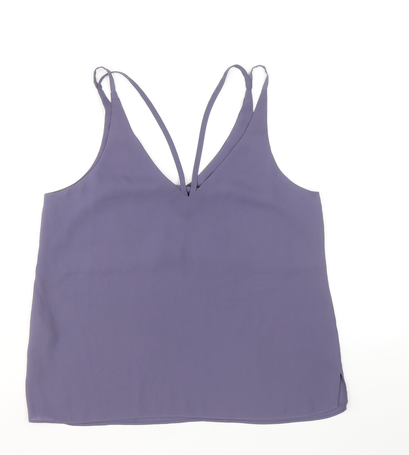 Topshop Womens Purple Polyester Basic Tank Size 10 V-Neck