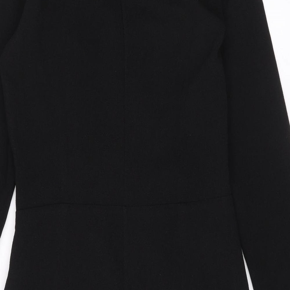ASOS Womens Black Polyester Pencil Dress Size 10 V-Neck Zip