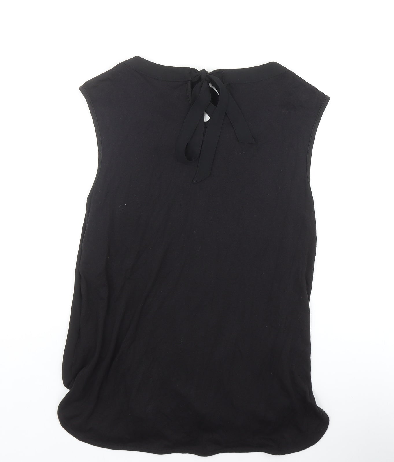 Marks and Spencer Womens Black Polyester Basic Tank Size 10 Scoop Neck