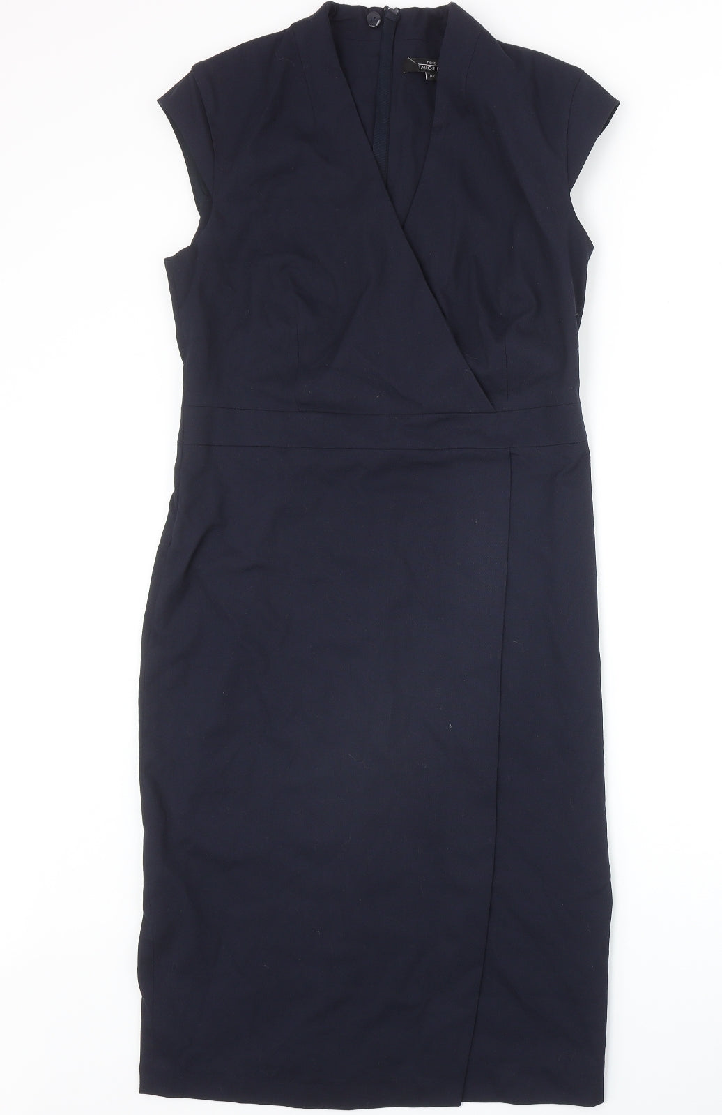 NEXT Womens Blue Polyester A-Line Size 10 V-Neck Zip