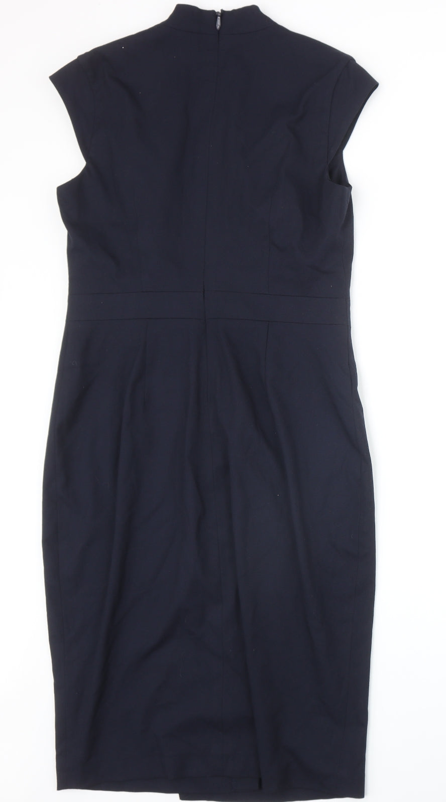 NEXT Womens Blue Polyester A-Line Size 10 V-Neck Zip