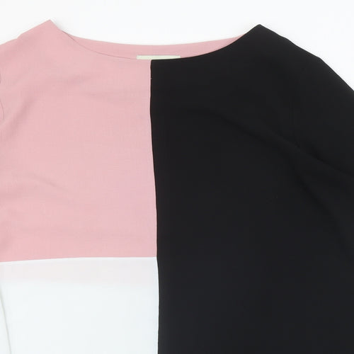 Hoxton Gal Womens Multicoloured Geometric Polyester Basic Blouse Size 12 Round Neck