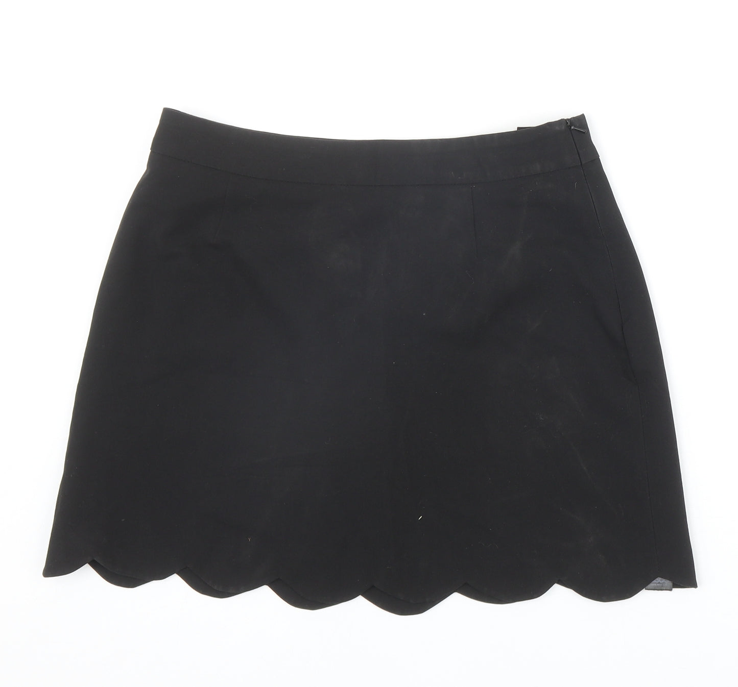 ASOS Womens Black Polyester A-Line Skirt Size 12 Zip