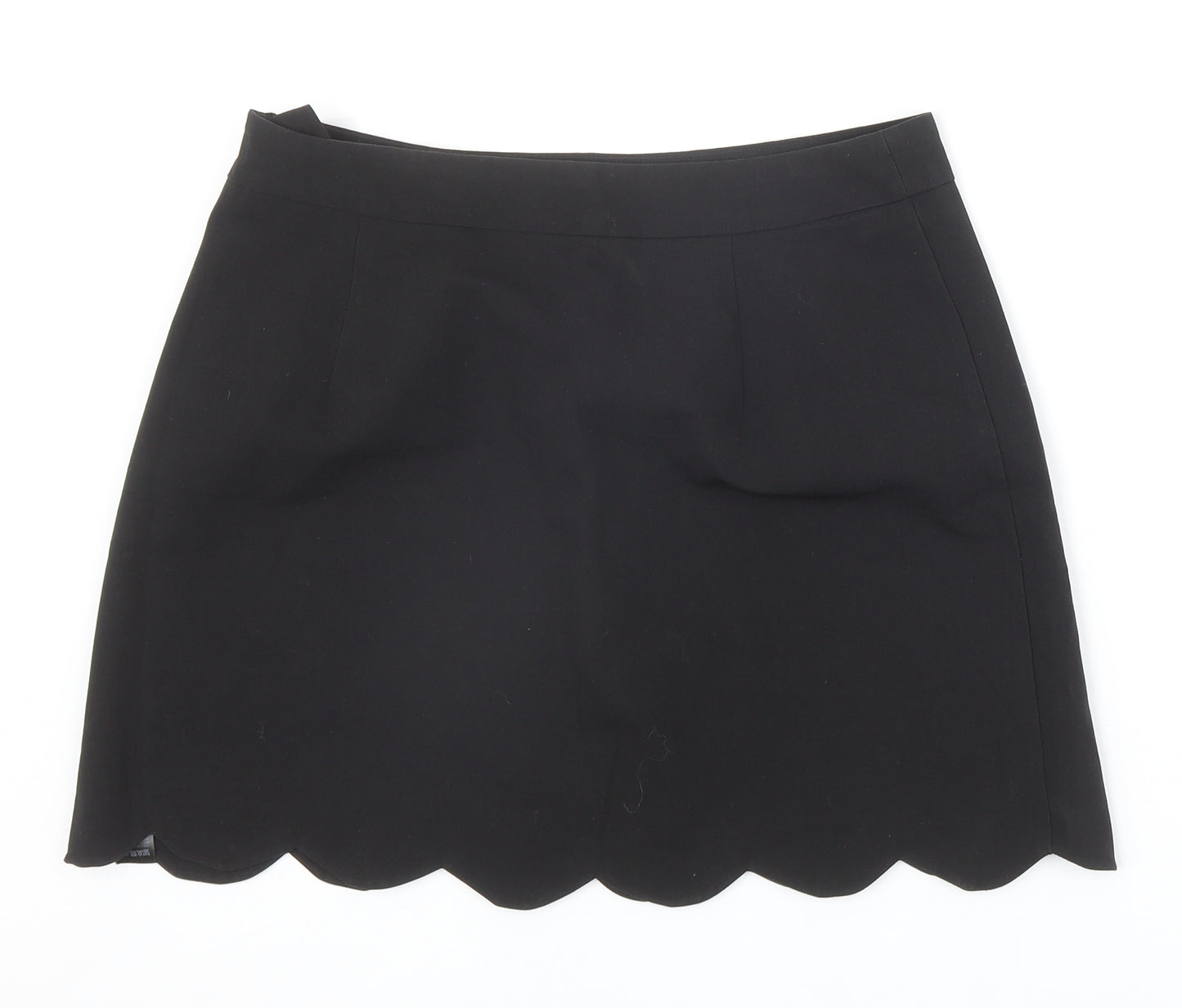 ASOS Womens Black Polyester A-Line Skirt Size 12 Zip