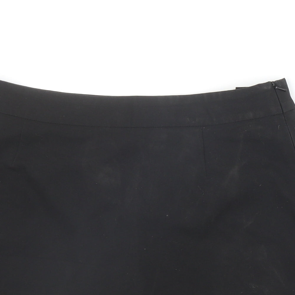 ASOS Womens Black Polyester A-Line Skirt Size 12 Zip